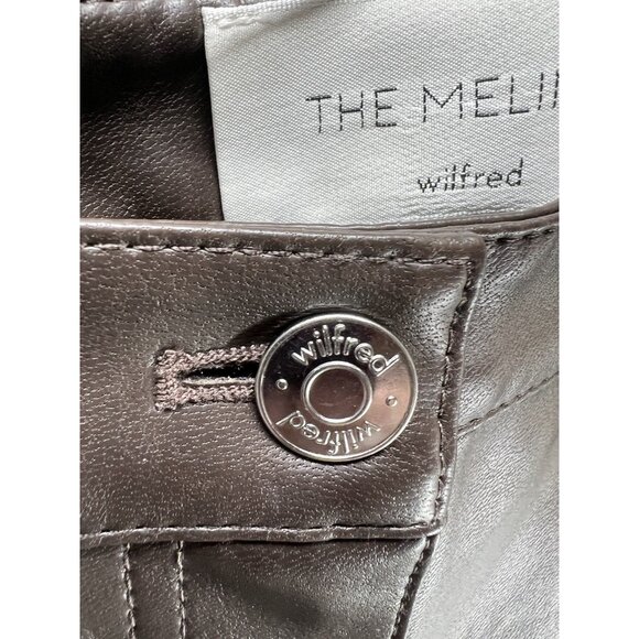 Aritzia $148 Women's 4 Wilfred The Melina Vegan Leather Pants Birch Brown NWOT - Picture 3 of 6